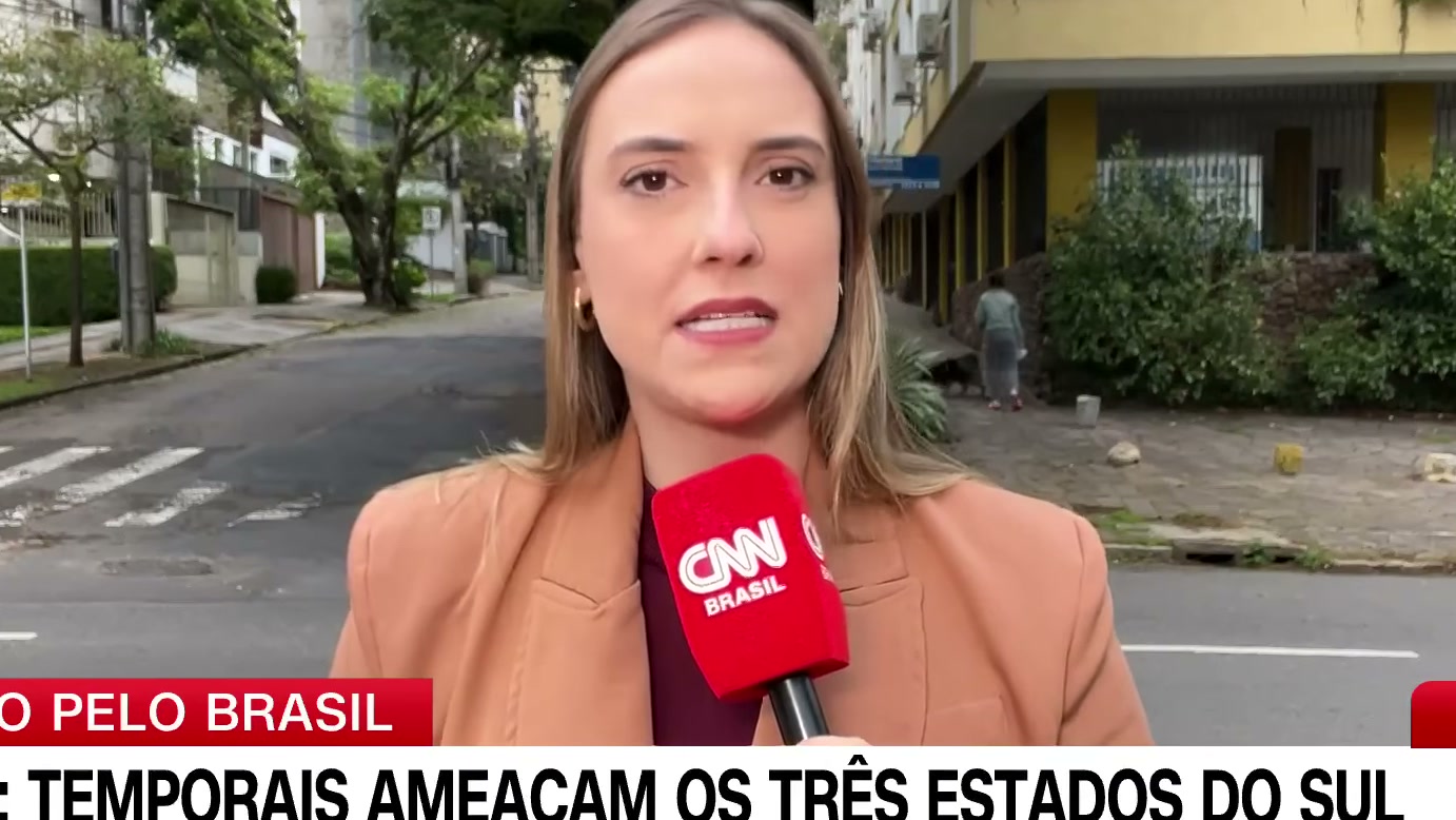 Ventos chegam a 136 km/h em cidade gaúcha, segundo Defesa Civil citada pela CNN, e previsão apresentada aponta mais temporais após estragos em municípios