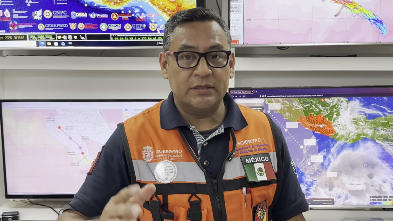 Trudy pode ganhar força e chegar à categoria 4, mas previsão apresentada pelo Pronóstico para Guerrero destaca incerteza crescente sobre a trajetória