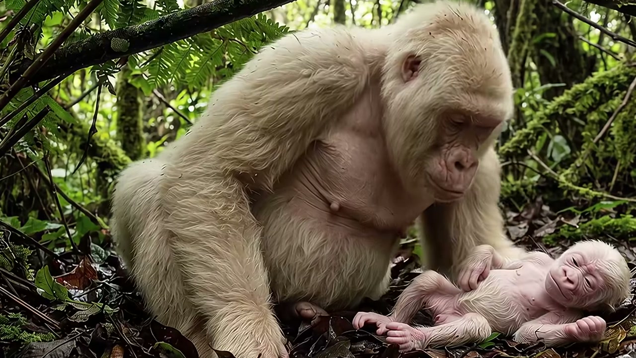 Primeiro filhote nasce e mãe ainda enfrenta novas contrações, mas segundo nascimento revela gêmeos de pelagem branca na história contada pelo Wildlife Survival Stories